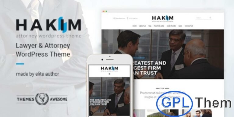 Hakim – Attorney & Lawyer WordPress Theme Hakim is a modern and professional WordPress theme designed for attorneys, lawyers, law firms, and corporate legal websites. It comes packed with essential features for legal professionals, including Practice Areas, Case Studies, Lawyer Profiles, FAQs, Testimonials, and a blog.