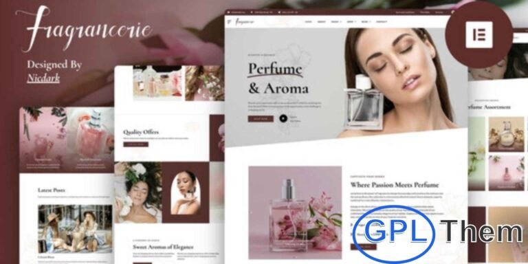 Fragrancerie – Perfume & Cosmetic Shop Elementor Pro Template Kit Fragrancerie is a modern Elementor Pro Template Kit designed for perfume, cosmetics, and beauty product stores. Ideal for creating an elegant and professional online shop, it allows you to showcase fragrances, skincare, makeup, and beauty essentials with style.
