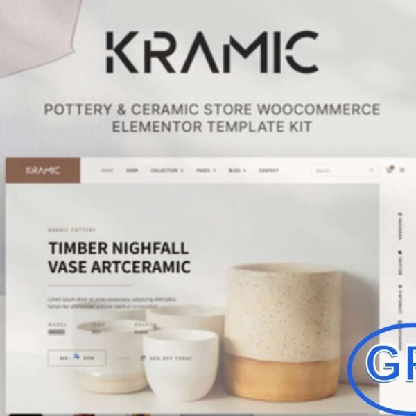 Kramic – Pottery & Ceramic Store WooCommerce Elementor Template Kit Kramic is a modern Elementor Template Kit designed for pottery, ceramics, and home decor online stores using WooCommerce. Featuring a clean, professional, and fully responsive design, it allows you to showcase products, collections, and promotions effectively.