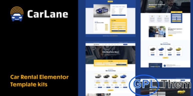 CarLane – Car Rental Elementor Template Kit CarLane is a modern and fully responsive Elementor Template Kit designed for car rental services, vehicle hire businesses, and transportation companies. Optimized for the free Hello Elementor theme, it provides a clean, professional design that works perfectly on all devices.