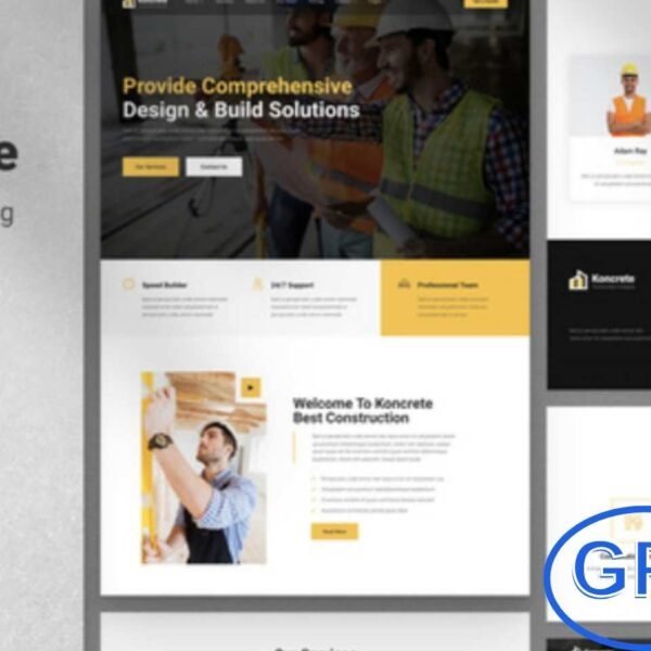 Koncrete – Construction & Building Elementor Template Kit Koncrete is a modern Elementor Template Kit designed for construction companies, architects, industrial businesses, and manufacturing firms. Featuring a clean, professional, and fully responsive design, it allows you to showcase projects, services, and company information effectively.