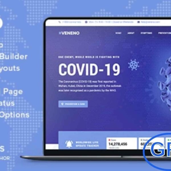 Veneno – Coronavirus Information WordPress Theme Veneno is a modern Coronavirus Information WordPress Theme designed to help you create a comprehensive website dedicated to delivering accurate and timely COVID-19 updates.