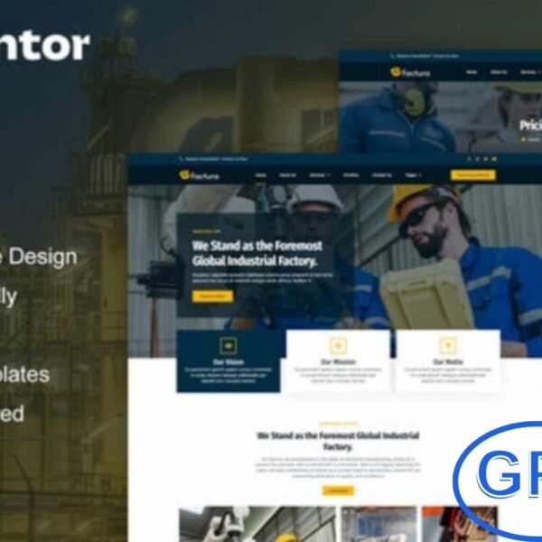 Factura – Industry & Manufacturing Elementor Template Kit Factura is a professional Elementor Template Kit built for industry, factory, and manufacturing websites. Featuring 12+ pre-built templates with a clean and modern design, it helps you create a corporate-ready website quickly and easily.