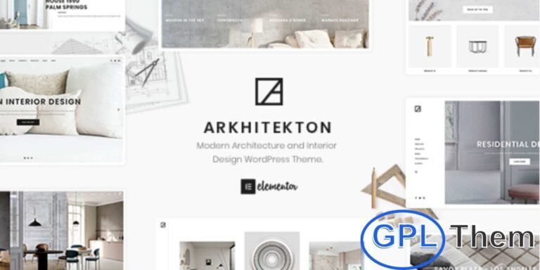 Arkhitekton – Modern Architecture & Interior Design WordPress Theme Arkhitekton is a sleek and modern WordPress theme designed for architecture firms, interior designers, architects, and creative professionals. Built with Elementor, this theme offers full drag-and-drop functionality, allowing you to create stunning layouts for your projects with ease.