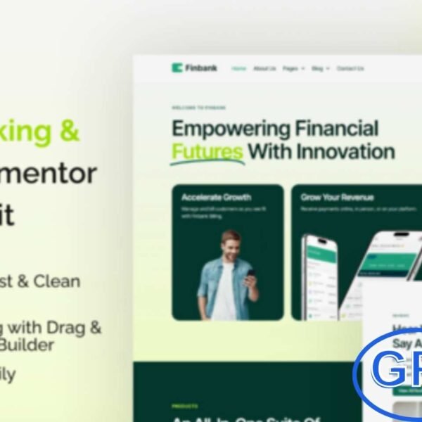 FinBank – Digital Banking & Fintech Elementor Template Kit FinBank is a modern Elementor Pro Template Kit designed for digital banking, fintech startups, and financial service websites. Ideal for showcasing banking solutions, fintech products, and financial services, it helps you create a professional and trustworthy online presence.