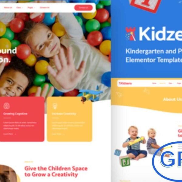 Kidzena – Kindergarten & Preschool Elementor Template Kit Kidzena is a modern Elementor Template Kit designed for kindergartens, preschools, and childcare centers. Featuring a clean, vibrant, and fully responsive design, it allows you to showcase programs, activities, staff, and events effectively.
