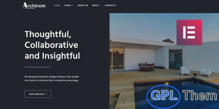 Archinom – Architect WordPress Elementor Theme Archinom is a sleek and elegant WordPress theme designed specifically for architecture firms, studios, and bureaus. Fully compatible with Elementor, this theme allows you to build and customize your website effortlessly using its powerful drag-and-drop page builder—no coding required.