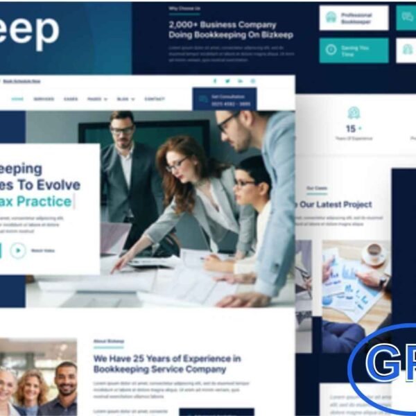 Bizkeep – Bookkeeping & Accounting Service Elementor Template Kit Bizkeep is a modern and professional Elementor Template Kit designed for bookkeeping firms, accounting agencies, finance consultants, and related services. Its clean and polished design allows you to showcase accounting, tax reporting, and consultancy services effectively.