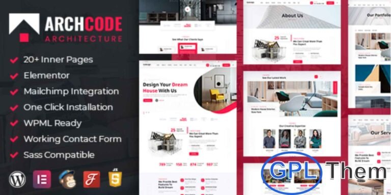 Archcode – Architect Design WordPress Theme Archcode is a modern and professional WordPress theme crafted for architects, design studios, and interior designers. Built with Elementor, the world’s leading page builder, it allows you to create and customize your website effortlessly without any coding knowledge.