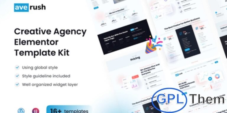 Averush – Digital Marketing & Creative Agency Elementor Template Kit Averush is a modern Elementor Template Kit designed for digital marketing agencies, creative studios, and business consultants. Perfect for building professional WordPress websites, it allows you to showcase services, portfolios, and client success stories with style.