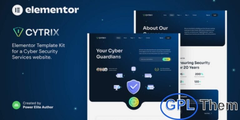 Cytrix – Cyber Security Services Elementor Template Kit Cytrix is a professional Elementor Template Kit crafted for cyber security companies, IT service providers, and data protection businesses. Perfect for showcasing services like network security, data encryption, and digital protection, this kit combines modern design with a clean, responsive layout.