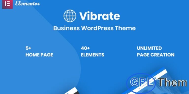 Vaibrate – Responsive Business WordPress Theme Vaibrate is a clean and modern Business WordPress theme designed to help you build a professional website effortlessly. With full compatibility with the popular Elementor page builder, you can create and customize any type of business website without coding knowledge.