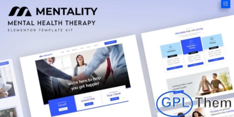 Mentality – Mental Health Therapy Elementor Template Kit Mentality is a modern Elementor Template Kit crafted for mental health, therapy, and counseling websites. With a clean, professional design, it allows you to build a fully functional WordPress site without writing any code.