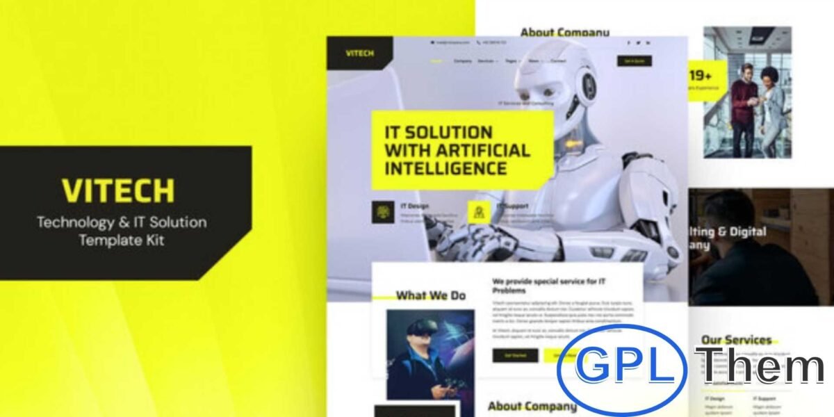 Vitech – Technology & IT Solution Elementor Template Kit Vitech is a modern Elementor Template Kit designed for creating professional Technology and IT Solutions websites with WordPress. Ideal for tech startups, IT service providers, digital agencies, software companies, VR and AR businesses, or any technology-focused brand, Vitech offers a clean and responsive design that works seamlessly across devices.