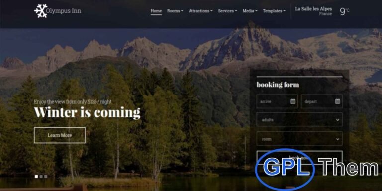 CSSIgniter – Olympus Inn WordPress Theme Download the CSSIgniter Olympus Inn WordPress Theme, a beautifully crafted theme designed for hotels, resorts, and vacation rentals. With its elegant layout and booking-friendly features, Olympus Inn allows you to showcase rooms, amenities, photo galleries, and special offers with ease.
