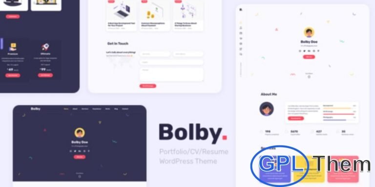 Bolby – Portfolio/CV/Resume WordPress Theme