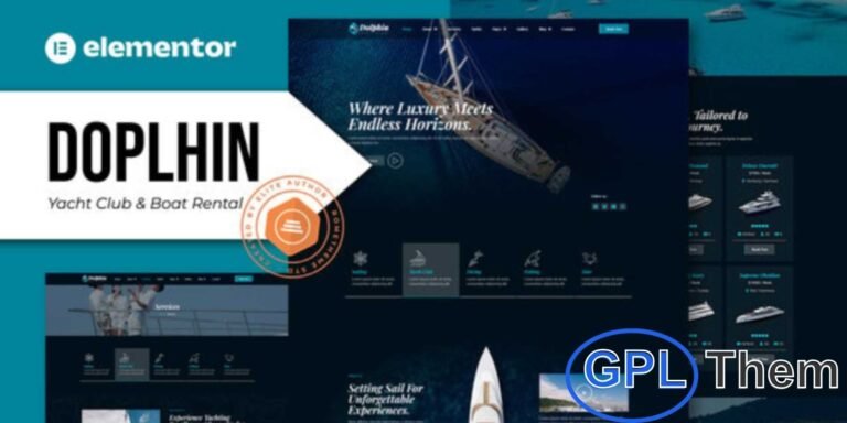 Dolphin – Yacht Club & Boat Rental Elementor Pro Template Kit Dolphin is a premium Elementor Pro Template Kit designed for yacht clubs, boat rentals, and marine service websites. Perfect for showcasing yacht rentals, boat charters, sailing sports, water taxis, and marine transport businesses, this kit offers everything you need to create a stunning online presence.