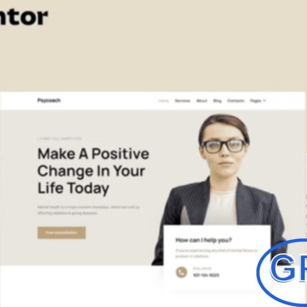 Psycoach – Life Coach & Psychologist Elementor Pro Full Site Kit Psycoach is a complete Elementor Pro Full Site Kit designed for life coaches, psychologists, and personal development professionals. Optimized for the free Hello Elementor theme and compatible with most Elementor-ready themes, it allows you to quickly build a professional website.