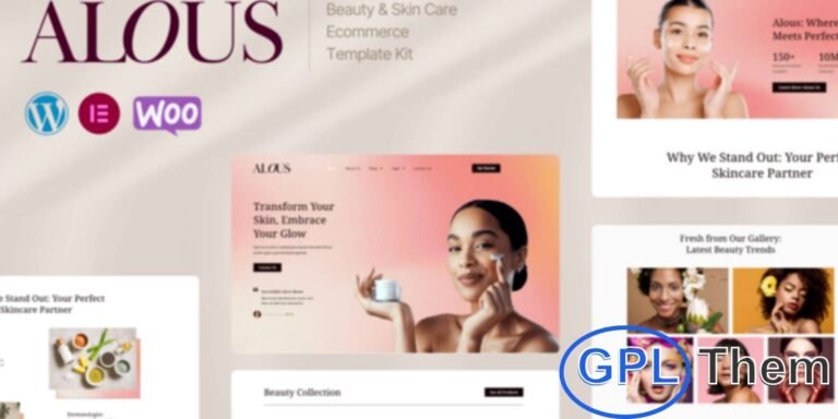 Alous – Beauty & Skin Care eCommerce Elementor Pro Template Kit Alous is a stunning Elementor Pro Template Kit crafted for beauty and skincare brands, cosmetic shops, and wellness businesses. With its clean, modern, and elegant design, it provides the perfect platform to showcase skincare products, beauty services, and cosmetic collections.