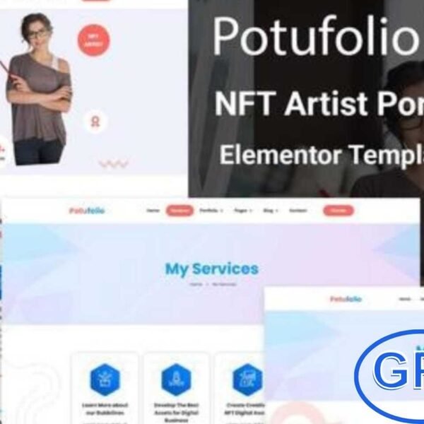 Potufolio – NFT Artist Portfolio Elementor Template Kit Potufolio is a modern Elementor Template Kit designed for NFT artists and digital creators to showcase their portfolios.