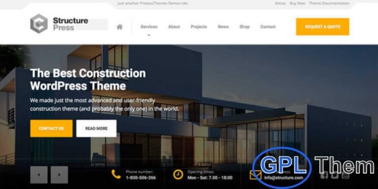 StructurePress – Responsive WordPress Theme for Construction & Design StructurePress is a modern and versatile WordPress theme that combines elegant design with powerful functionality. While its clean and professional look is ideal for architects and designers, it is fully adaptable for any segment of the construction industry.