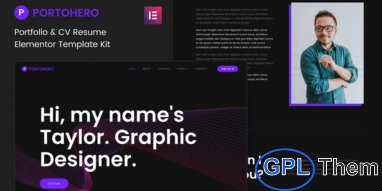 Portohero – Personal Portfolio & CV Elementor Template Kit Portohero is a modern Elementor Template Kit designed for personal portfolios, resumes, CVs, and freelancers. Featuring 10 fully customizable pages, it helps you showcase your skills, work, and achievements in a professional and visually appealing way.