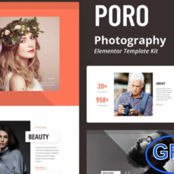 Poro – Photography Elementor Template Kit Poro is a modern and minimal Elementor Template Kit designed for photographers, creative designers, and design agencies. Perfect for showcasing portfolios, it features clean, responsive, and visually appealing layouts that look great on all devices.