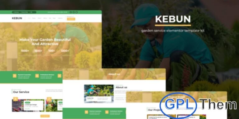 Kebun – Garden Service Elementor Template Kit Kebun is a modern Elementor Template Kit designed for garden service companies, landscapers, and lawn care businesses. Featuring a clean, responsive, and visually appealing design, it allows you to showcase services, projects, and client testimonials effectively.