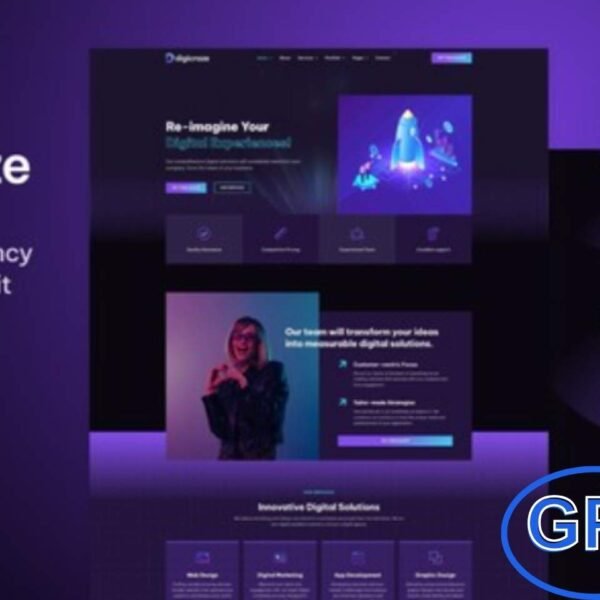 Digicraze – Digital Marketing Agency Elementor Pro Template Kit Digicraze is a premium Elementor Pro Template Kit specially crafted for digital marketing agencies and creative businesses. Featuring a sleek dark-style design, it offers more than 20 pre-built templates, including 2 unique homepage layouts to suit your branding needs.