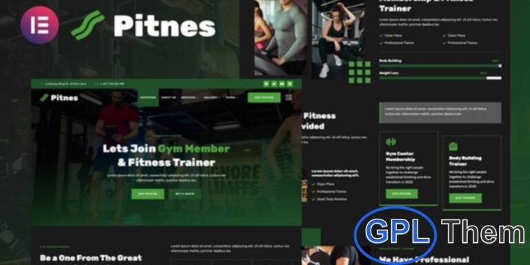 Pitnes – Gym Center & Fitness Training Elementor Template Kit Pitnes is a modern Elementor Template Kit designed for gyms, fitness centers, personal trainers, and wellness websites. Featuring clean, professional layouts, it works seamlessly with Elementor Free and most WordPress themes, including the Hello Elementor theme.