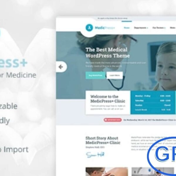 MedicPress – WordPress Theme for Medical Professionals MedicPress is a professional and trustworthy WordPress theme designed for doctors, clinics, and healthcare providers. It helps create a reassuring online presence, ensuring patients feel confident and secure when visiting your website.