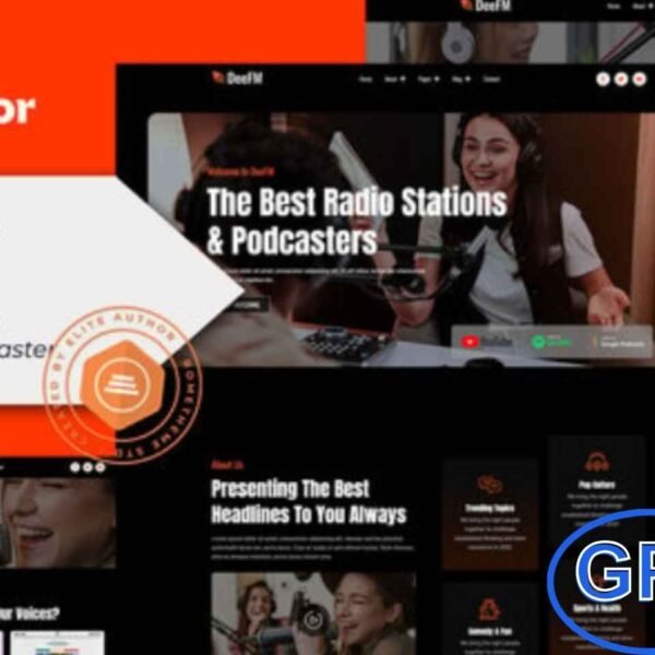 DeeFM – Radio Station & Podcaster Elementor Pro Template Kit DeeFM is a modern Elementor Pro Template Kit designed for radio stations, podcasters, and digital media websites. Ideal for internet radio, streaming services, entertainment blogs, and video content platforms, it offers a professional and fully responsive layout.