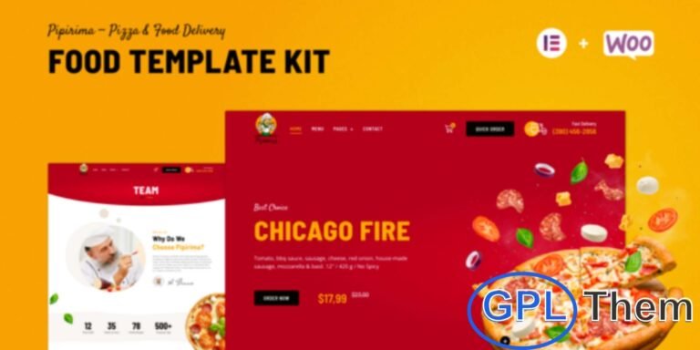 Pipirima – Pizza & Food Delivery Elementor Template Kit Pipirima is a modern Elementor Template Kit designed for pizza shops, restaurants, and food delivery services. Featuring clean, professional, and fully responsive layouts, it makes creating an online ordering and delivery website easy and efficient.