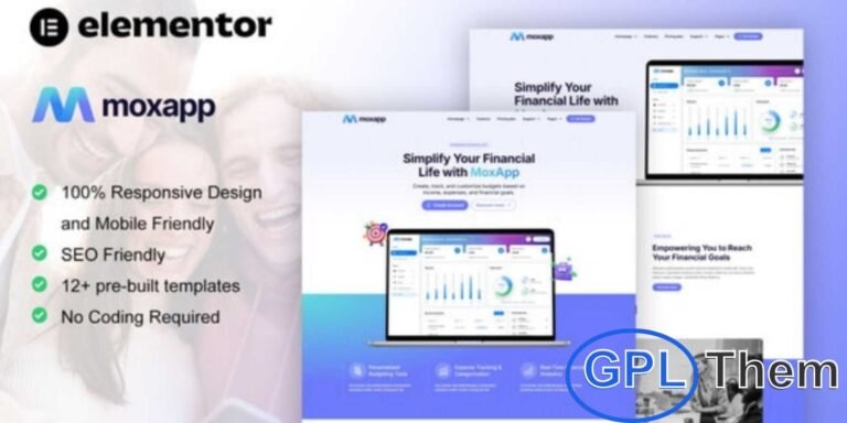 MoxApp – Mobile App & Fintech Startup Elementor Pro Template Kit MoxApp is a modern Elementor Pro Template Kit designed for mobile app websites, fintech startups, and technology businesses. With its clean and professional design, it’s perfect for showcasing services, apps, and digital solutions for both startups and established enterprises.