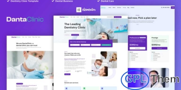 Danta Clinic – Dentist & Dental Clinic Elementor Pro Template Kit Danta Clinic is a modern Elementor Pro Template Kit designed specifically for dentists and dental clinics looking to build a professional online presence.