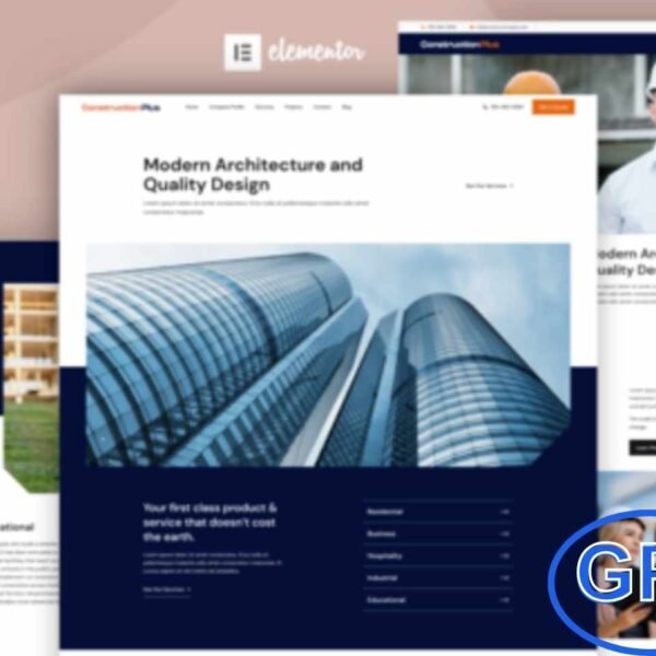 Construction Plus – Construction & Architecture Elementor Pro Template Kit Construction Plus is a modern Elementor Pro Template Kit designed for construction companies, architecture firms, and building service businesses.