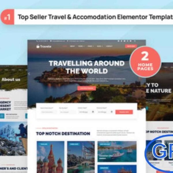 Travele – Travel & Tour Agency Elementor Template Kit Travele is a modern Elementor Pro Template Kit designed for travel agencies, tour operators, and tourism businesses. Ideal for building websites for trips, destinations, tour bookings, accommodations, and adventure travel services, it provides a professional and versatile platform.