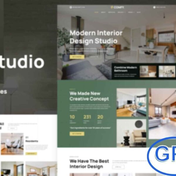 Comfy – Interior Design Studio & Architecture Elementor Template Kit Comfy is a modern Elementor Pro Template Kit perfect for interior design studios, architects, and interior design professionals.