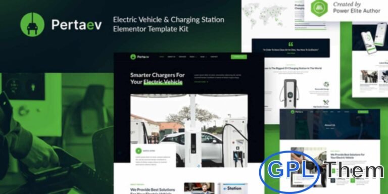 Pertaev – Electric Vehicle & Charging Station Elementor Template Kit Pertaev is a modern Elementor Template Kit designed for electric vehicle businesses, EV charging stations, and electric bike services.