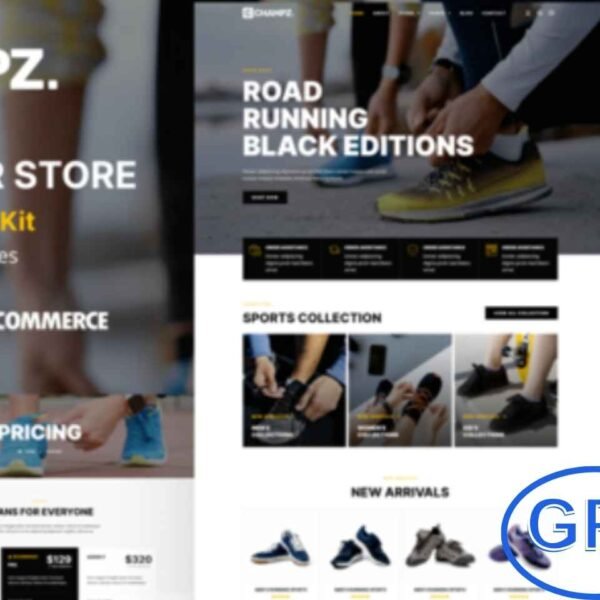 Champz – Sneakers & Sports Apparel Online Store Elementor Template Kit Champz is a modern Elementor Pro Template Kit designed to create professional online stores for sneakers, sports apparel, footwear, and athletic equipment businesses.