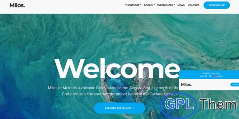 CSSIgniter – Milos WordPress Theme Download the CSSIgniter Milos WordPress Theme, a modern and visually stunning theme designed for hotels, resorts, and vacation rentals. With its elegant layout and booking-friendly features, Milos makes it easy to showcase rooms, amenities, photo galleries, and special offers in a professional way.