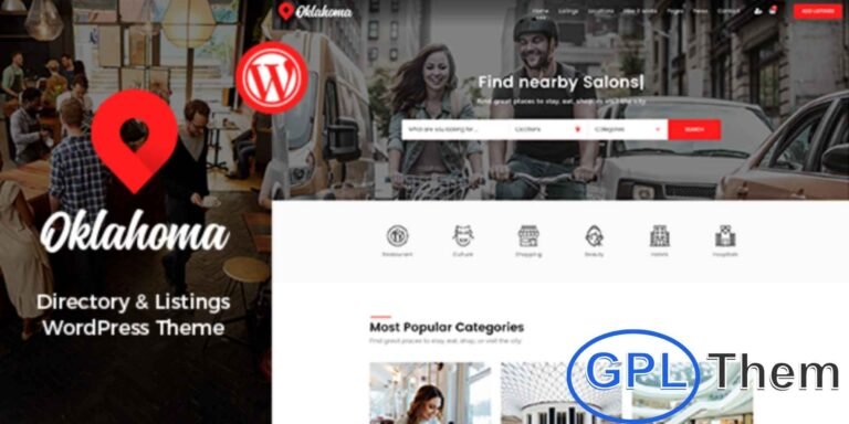 Oklahoma – Directory & Listings WordPress Theme Oklahoma – Directory & Listings WordPress Theme is a versatile solution for creating functional, modern, and visually appealing directory websites. Ideal for business listings, local guides, and service directories, this theme comes packed with powerful features to make your website user-friendly and engaging.