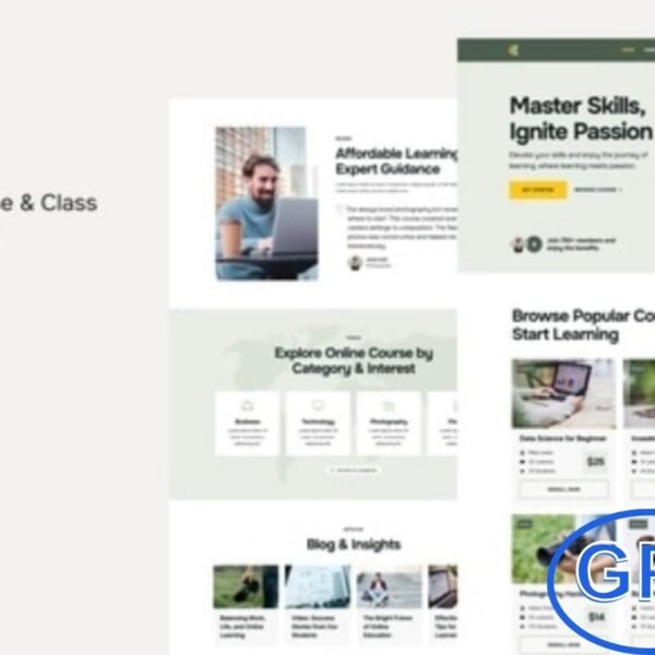 Coursery – Online Course & Education Elementor Template Kit Coursery is a modern Elementor Template Kit designed to create professional online course and education websites with ease using the Elementor Page Builder plugin for WordPress.