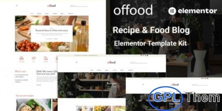 Offood – Recipe & Food Blog Elementor Template Kit Offood is a modern Elementor Template Kit designed for recipe websites, food blogs, and culinary content creators. Featuring fully responsive and pre-designed templates, it ensures your website looks great on all devices.