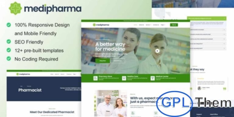 MediPharma – Pharmacy & Medical Services Elementor Template Kit MediPharma is a professional Elementor Template Kit crafted for pharmacy and medical service websites. It features a modern, clean, and user-friendly design that helps you create a professional online presence with ease.