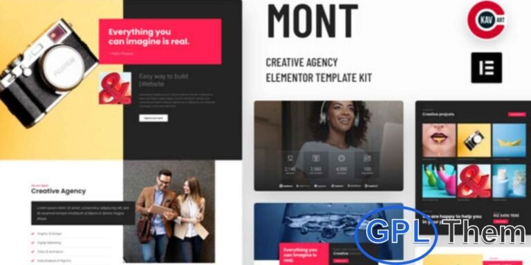 Mont – Agency Elementor Template Kit Mont is a stylish and modern Elementor Template Kit crafted for creative agencies, freelancers, and design professionals. It comes with beautifully designed pages such as About Us, Portfolio, Project Info, Services, Team, and Contact, making it easy to build a professional online presence.