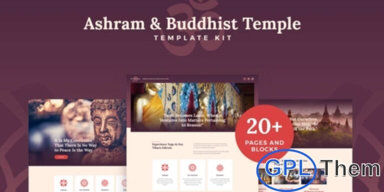 Vihara – Ashram & Buddhist Temple Elementor Template Kit Vihara is a modern Elementor Template Kit designed for creating websites for Ashrams, Buddhist temples, and spiritual centers.