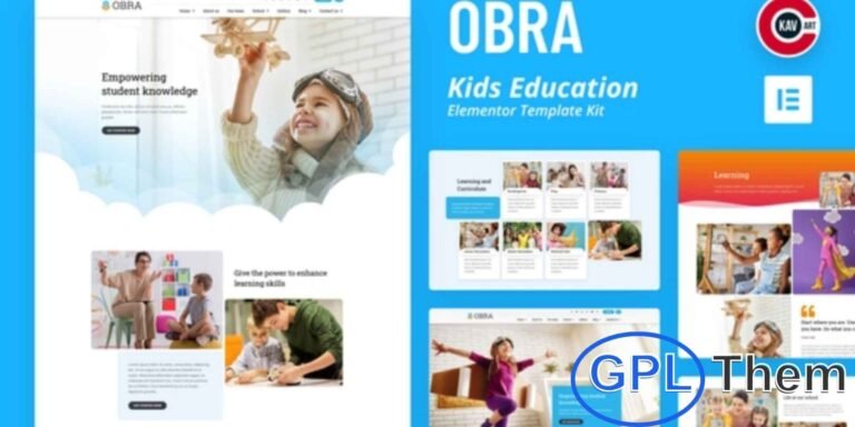Obra – Kids Education & School Elementor Template Kit Obra is a modern Elementor Template Kit designed for schools, educational institutes, and learning centers. Featuring a clean, creative, and fully responsive design, Obra helps you showcase courses, curriculum details, campus information, team members, galleries, and contact pages.