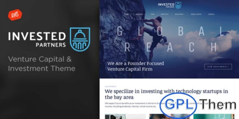 Invested – Venture Capital & Investment WordPress Theme Invested – Venture Capital & Investment WordPress Theme is a professional and fully customizable solution designed for investment firms, venture capital companies, and financial businesses. With modern layouts, unlimited color schemes, and an easy-to-use page builder, this theme makes it simple to showcase projects, services, and achievements.