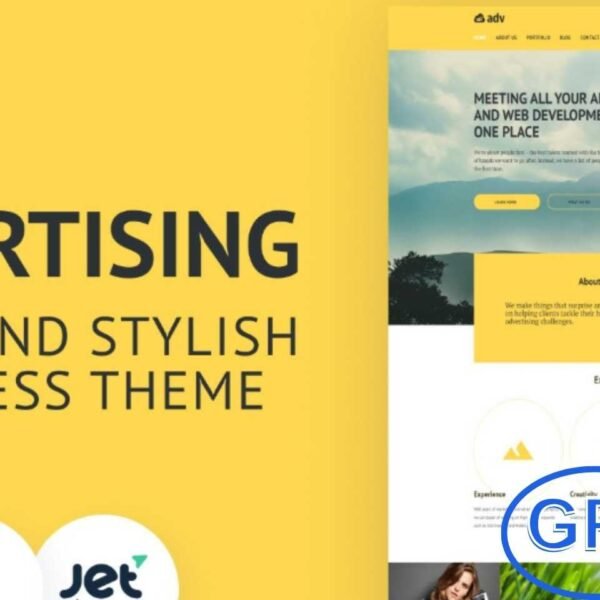 Adv – Bright and Stylish WordPress Advertising Theme Adv is a bright, modern, and stylish WordPress theme designed specifically for advertising and promotional businesses. In today’s competitive advertising industry, having a strong online presence is essential to stay ahead of the competition.